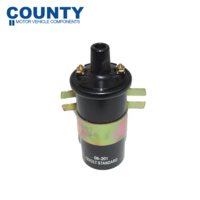 12 Volt Universal Ignition Coil & Bracket Push In Type Non Resistor 