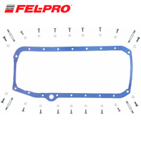 SUMP GASKET SET FOR SB CHEV TO 1974 EARLY 1 PIECE RUBBER THIN FRONT SEAL