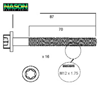 Head Bolt Set FOR FORD 4.0 V6 OHV 12V COLOGNE HBS092