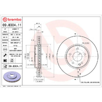 BREMBO DISC BRAKE ROTOR 09.8304.11 (PAIR)