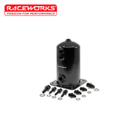 Raceworks 1.5L Surge Tank AN-8 Single Outlet Black ALY-068BK