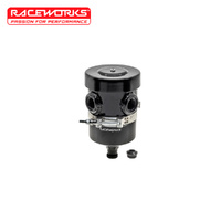 Raceworks 1L Breather Tank with Drain Tap -y Ports ALY-133BK