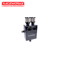 Raceworks 1.6L Slimline Aluminium Catch Can Black ALY-155BK