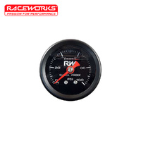 Raceworks Fuel Pressure Gauge 100PSI Liquid Filled FSA-506BK