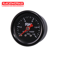 Raceworks Fuel Pressure Gauge 0-15psi FSA-519BK