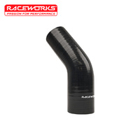 Raceworks Silicone 45 Deg Reducer 2.50-3.00in (63-76mm) Black SHE-045-250300BK