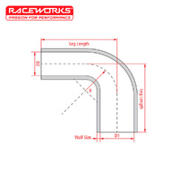 Raceworks Silicone 90 Deg Reducer 4.00-5.00in (102-127mm) Black SHE-090-400500BK