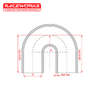 Raceworks Silicone Hose 180 Deg 2.25in (57mm) Black SHE-180-225BK