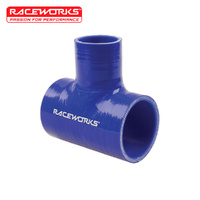 Raceworks Silicone Hose Tee 2.50in Id1.00in Spout Blue SHT-250100BE