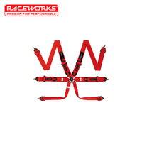 Raceworks 6 Point Cam Lock Harness Red VPR-140RD