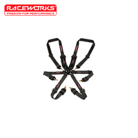 Raceworks 6 Point Cam Lock Harness Black VPR-150BK