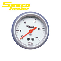 Speco Mechanical Fuel Pressure Gauge 2" 0-15 PSI Sports Series 524-07