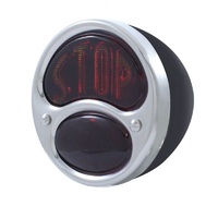 Universal Tail Lamp with Black Housing Glass STOP Lens 12V Right Side