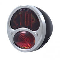 1928-31 Universal Tail Lamp w/ Black Housing Glass "STOP" Lens - 12V Left Side