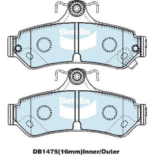 BENDIX HD DISC BRAKE PAD SET DB1475 HD