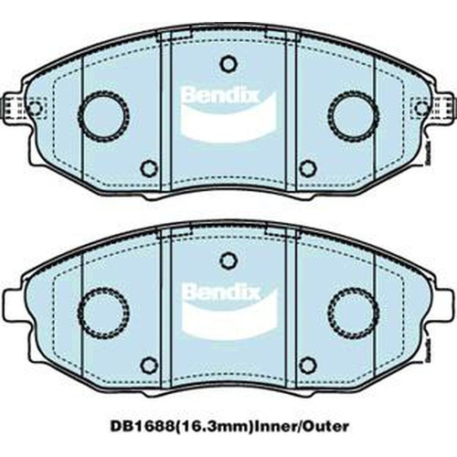 BENDIX GCT DISC BRAKE PAD SET DB1688 GCT