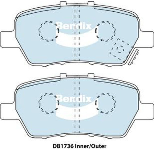 BENDIX GCT DISC BRAKE PAD SET DB1736 GCT