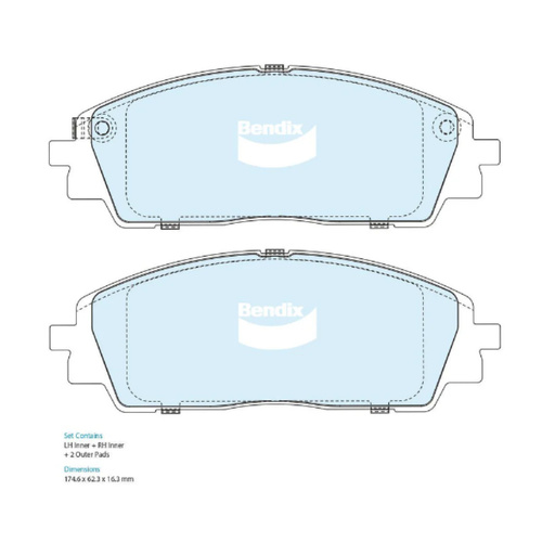 BENDIX 4WD DISC BRAKE PAD SET DB2646 4WD