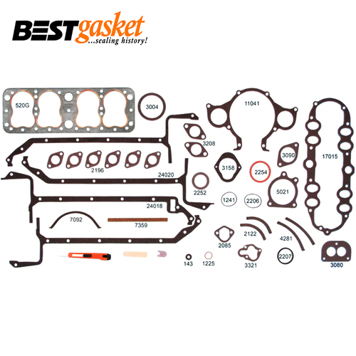 Full Gasket Set FOR Ford 136 SV V8 17 Stud Flathead 60 HP 1937-1940
