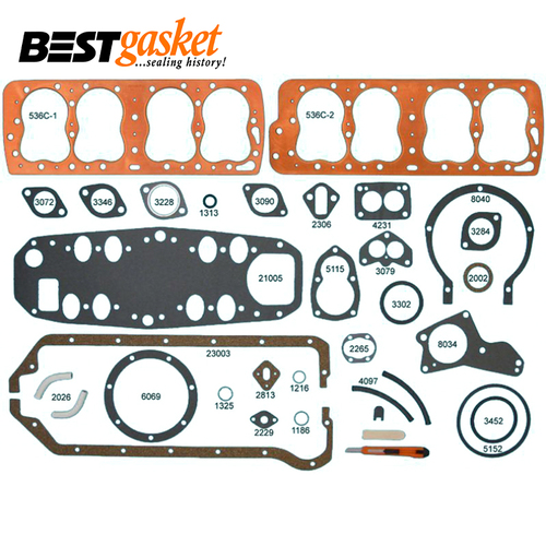 Full Gasket Set Ford Mercury 8BA 8RT 239 SV Flathead V8 48-53 Oversize Copper