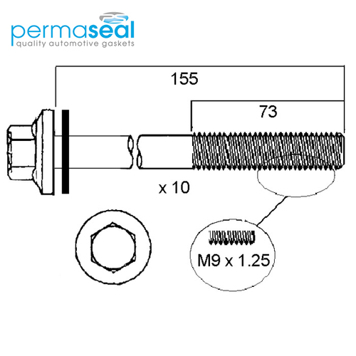 Head Bolt Set FOR HONDA L13A1 L15A1 SOHC 16V HBS224