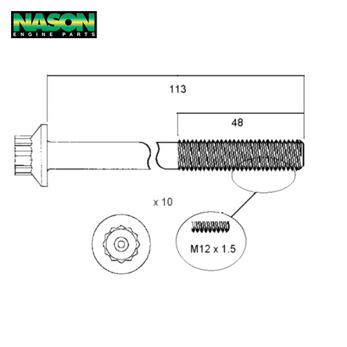 Head Bolt Set FOR Ford Courier Econovan Mazda B2200 E2200 RF 2.0 R2 2.2 Diesel