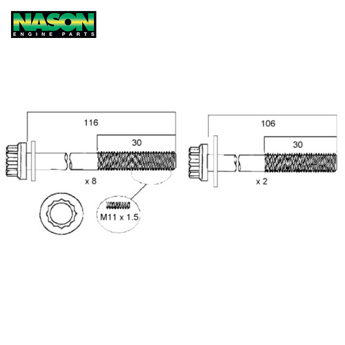 Head Bolt Set FOR KIA A5D HBS126