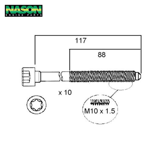 Head Bolt Set FOR AUDI BGB BPJ BWA VOLKS AXX BWA HBS206