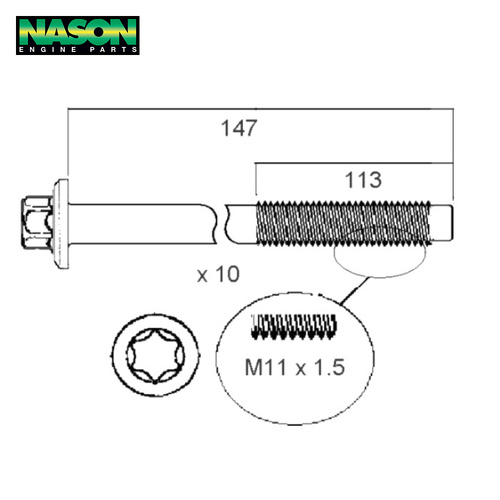 Head Bolt Set FOR CITROEN DV6 FORF HHJ PEUGEOT HBS207