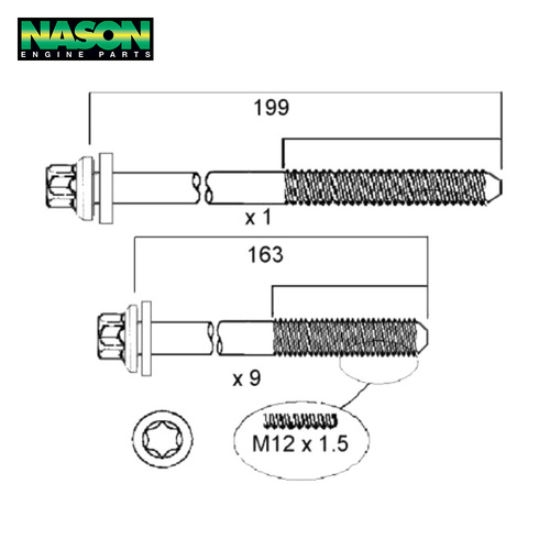 Head Bolt Set FOR HONDA F23A1 F23A7 F23Z2 F23Z4 HBS219