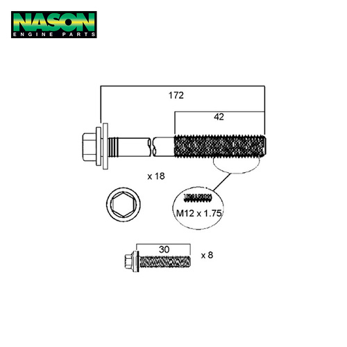 Head Bolt Set FOR CHRYSLER JEEP EKG V6 SOHC 12V HBS227