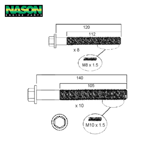 Head Bolt Set FOR FORD 2.2LTR DIESEL HBS261