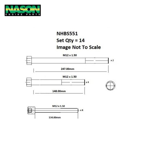 Head Bolt Set FOR REANAULT J8S 2.1 DIESEL NHBS551