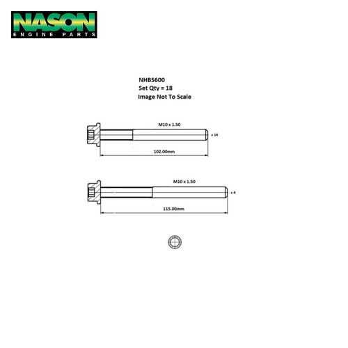 Head Bolt Set FOR MERCEDES BENZ OM615.912 NHBS600
