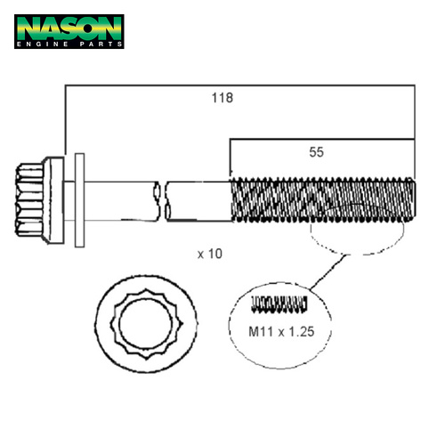 Head Bolt Set FOR MITSUBISHI 4D68 4D68T HBS035