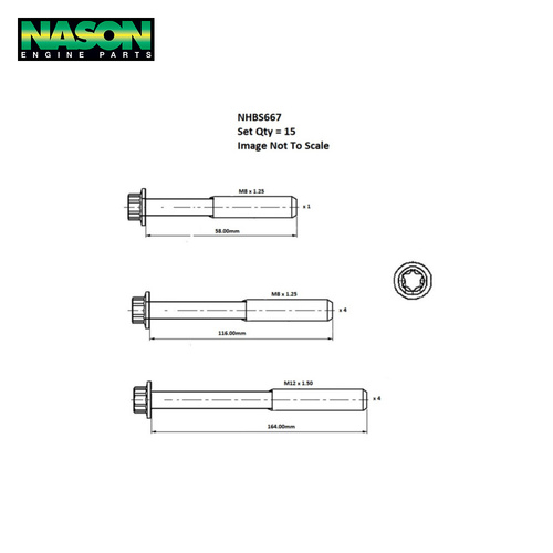 Head Bolt Set FOR MITSUBISHI 4P10, IVECO F1CE NHBS667