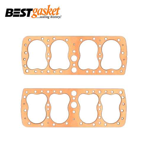 Head Gasket PAIR Ford Mercury 24 Stud SV Flathead 239 V8 3 3/16" 39-48 Copper