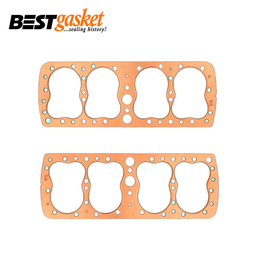 Head Gasket PAIR Ford Mercury 24 Stud SV Flathead 239 V8 Big Bore 39-48 Copper