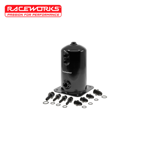 Raceworks 1.5L Surge Tank AN-8 Single Outlet Black ALY-068BK