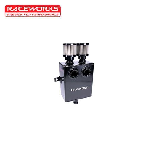 Raceworks 1.6L Slimline Aluminium Catch Can Black ALY-155BK