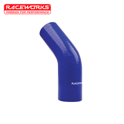Raceworks Silicone 45 Deg Reducer 2.50-3.00in (63-76mm) Blue SHE-045-250300BE