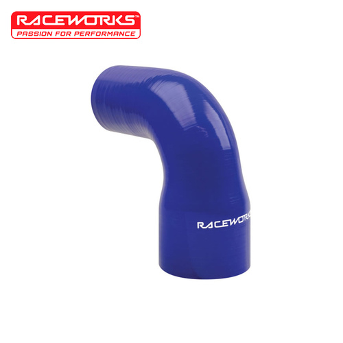 Raceworks Silicone 90 Deg Reducer 2.50-3.00in (63-76mm) Blue SHE-090-250300BE