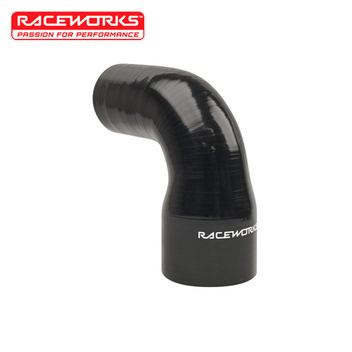 Raceworks Silicone 90 Deg Reducer 2.50-3.00in (63-76mm) Black SHE-090-250300BK
