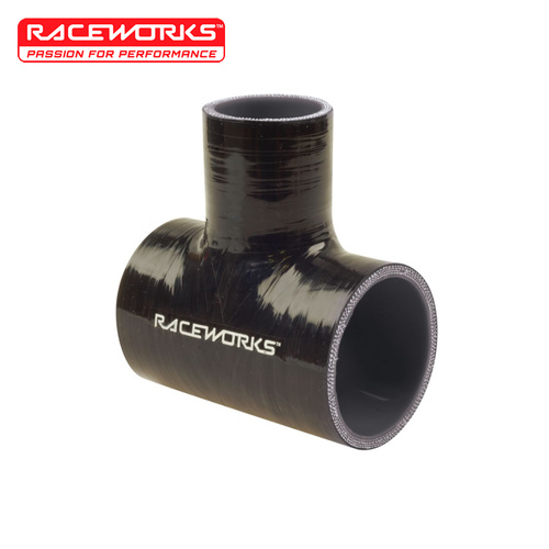 Raceworks Silicone Hose Tee 2.50in Id1.00in Spout Black SHT-250100BK