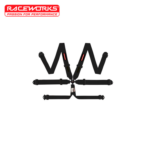 Raceworks 6 Point Cam Lock Harness Black VPR-130BK