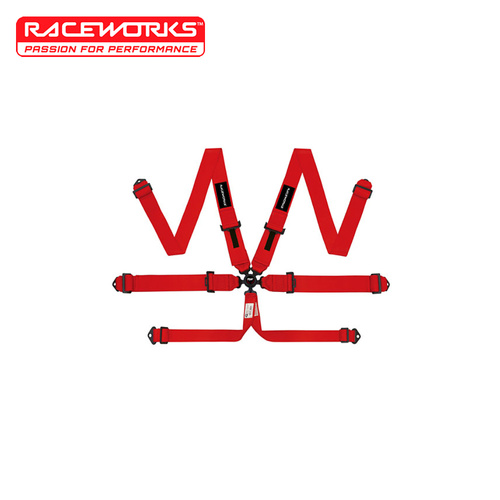 Raceworks 6 Point Cam Lock Harness Red VPR-130RD