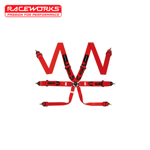 Raceworks 6 Point Cam Lock Harness Red VPR-140RD