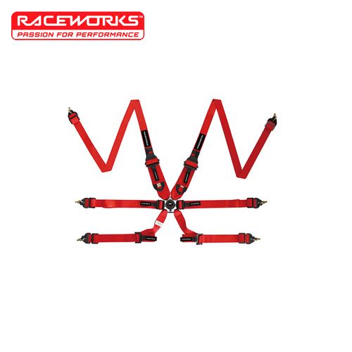Raceworks 6 Point Cam Lock Harness Red VPR-150RD